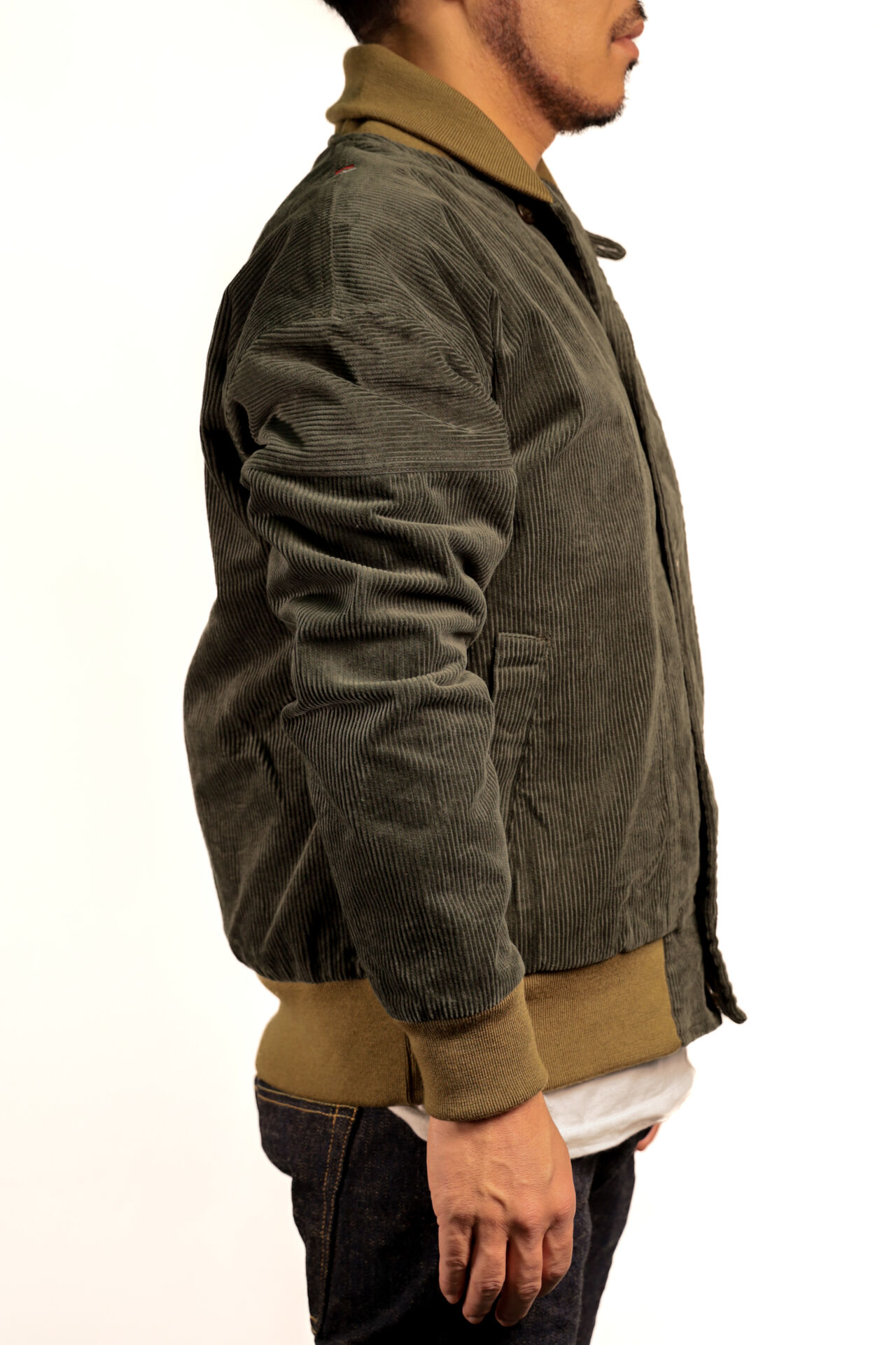 TNK501SZA "Sazanami" Corduroy Jacket (Olive),, large image number 2