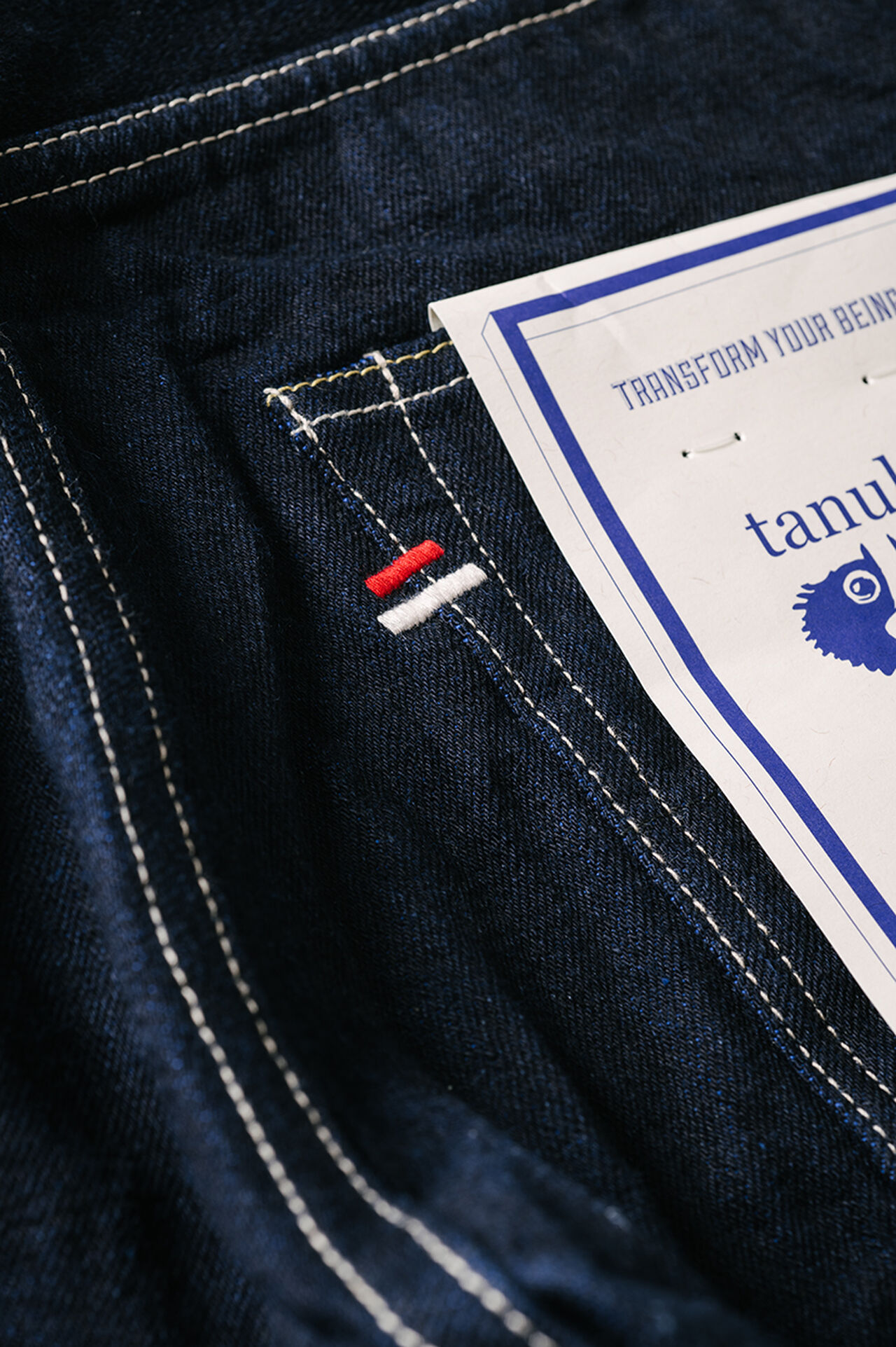 YUHT 16.5oz Natural Indigo "Yurai" High Tapered Jeans image number 14