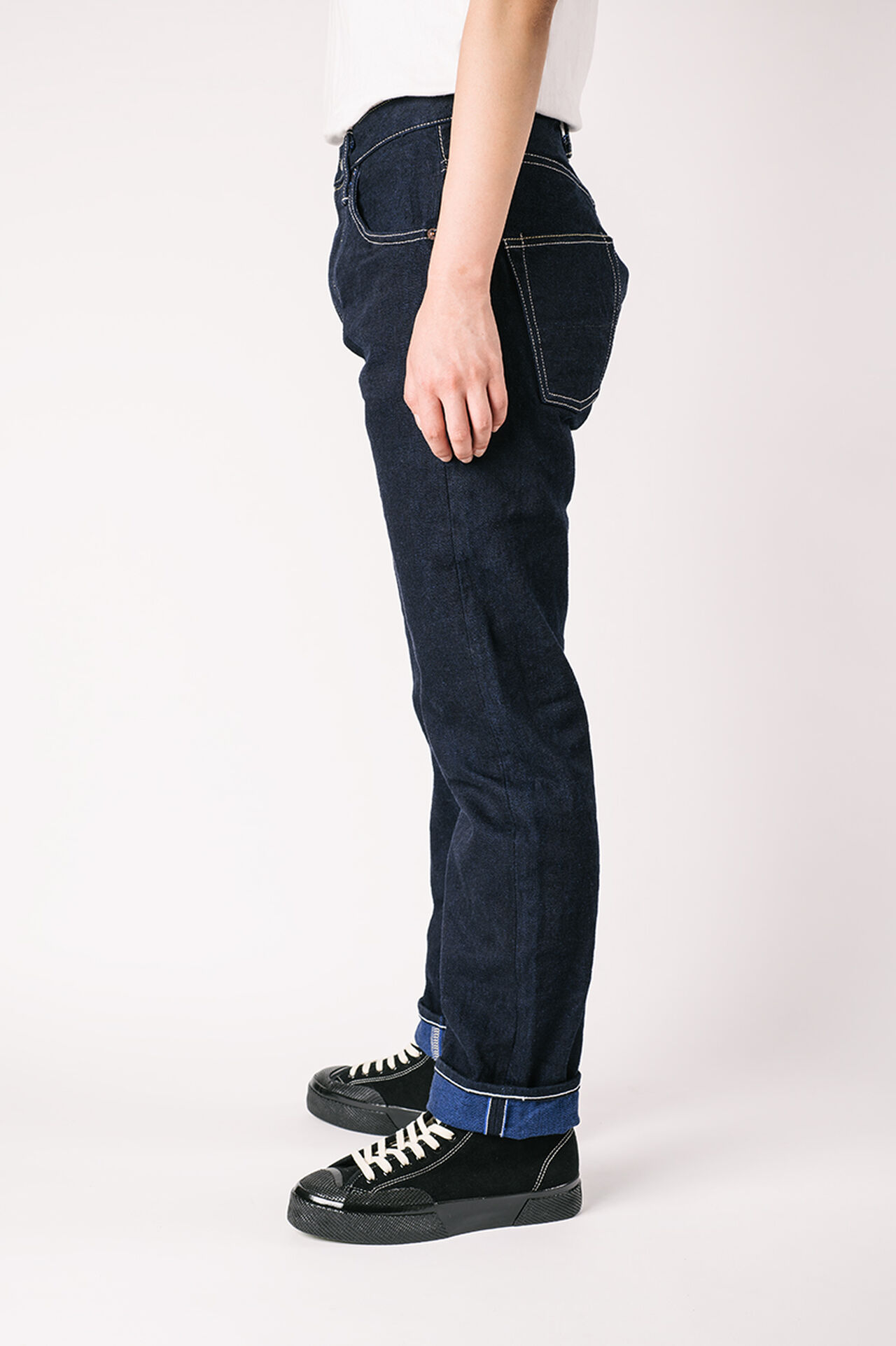 YUHT 16.5oz Natural Indigo "Yurai" High Tapered Jeans image number 4