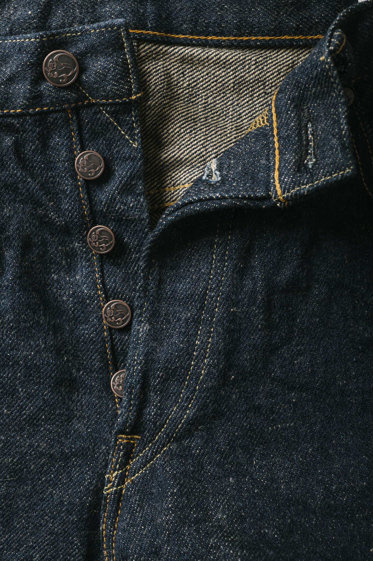 OTHT ONI x TANUKI Collaboration 21.5oz Secret Denim High Rise Tapered Jeans image number 14
