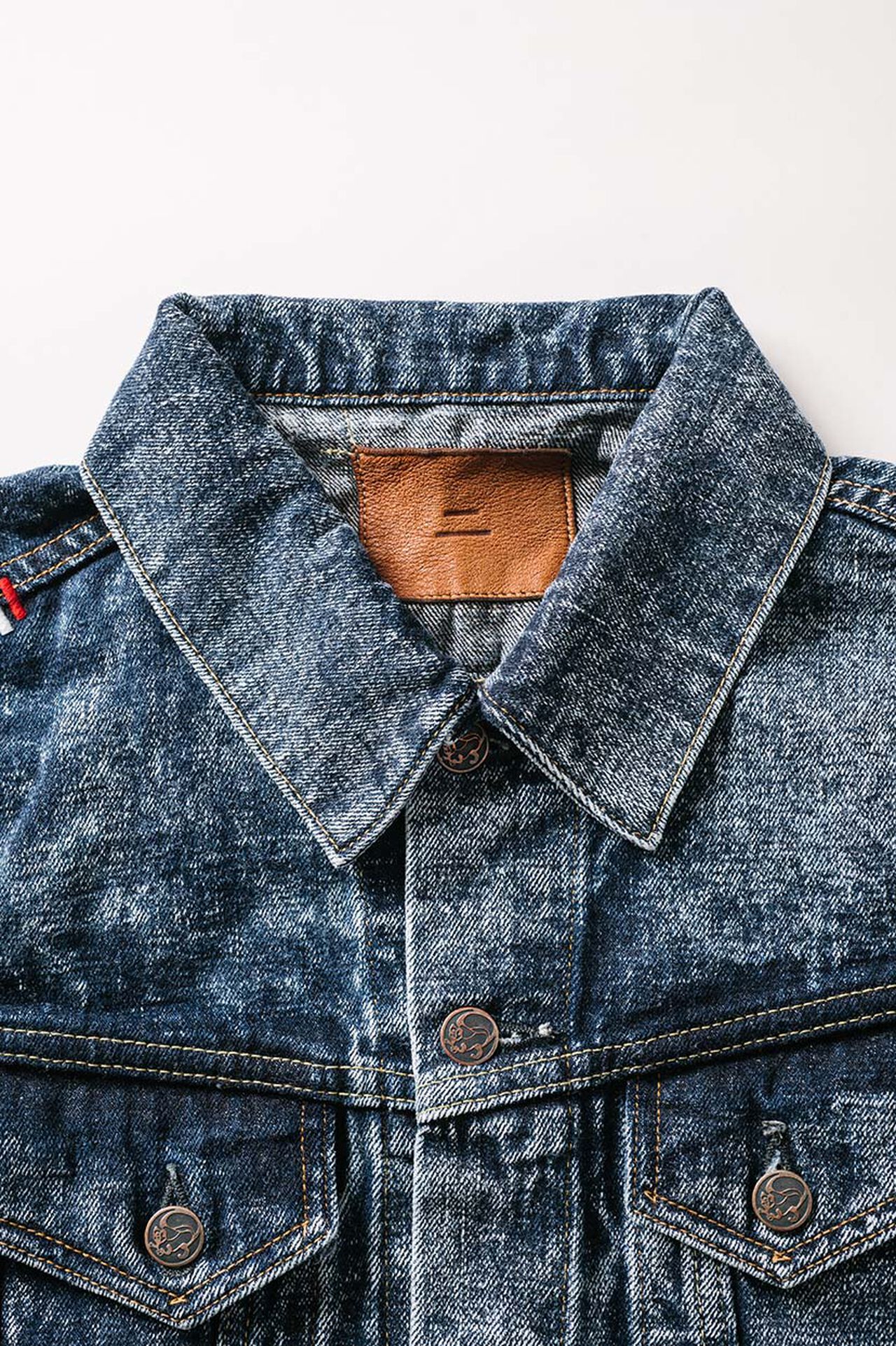 NAWJKT3 16.5oz Natural Indigo Acid Wash 3rd type Jacket with handwarmers image number 12
