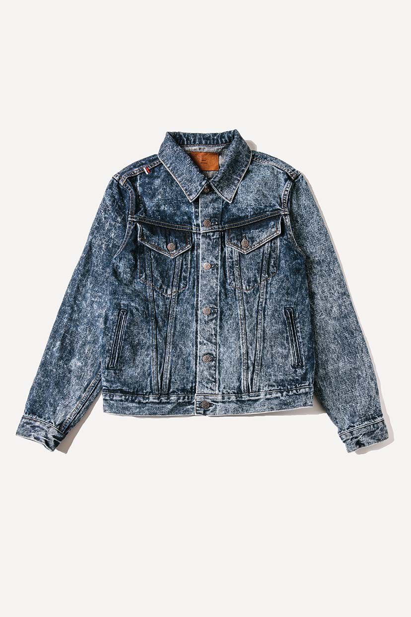 Buy NAWJKT3 16.5oz Natural Indigo Acid Wash 3rd type Jacket