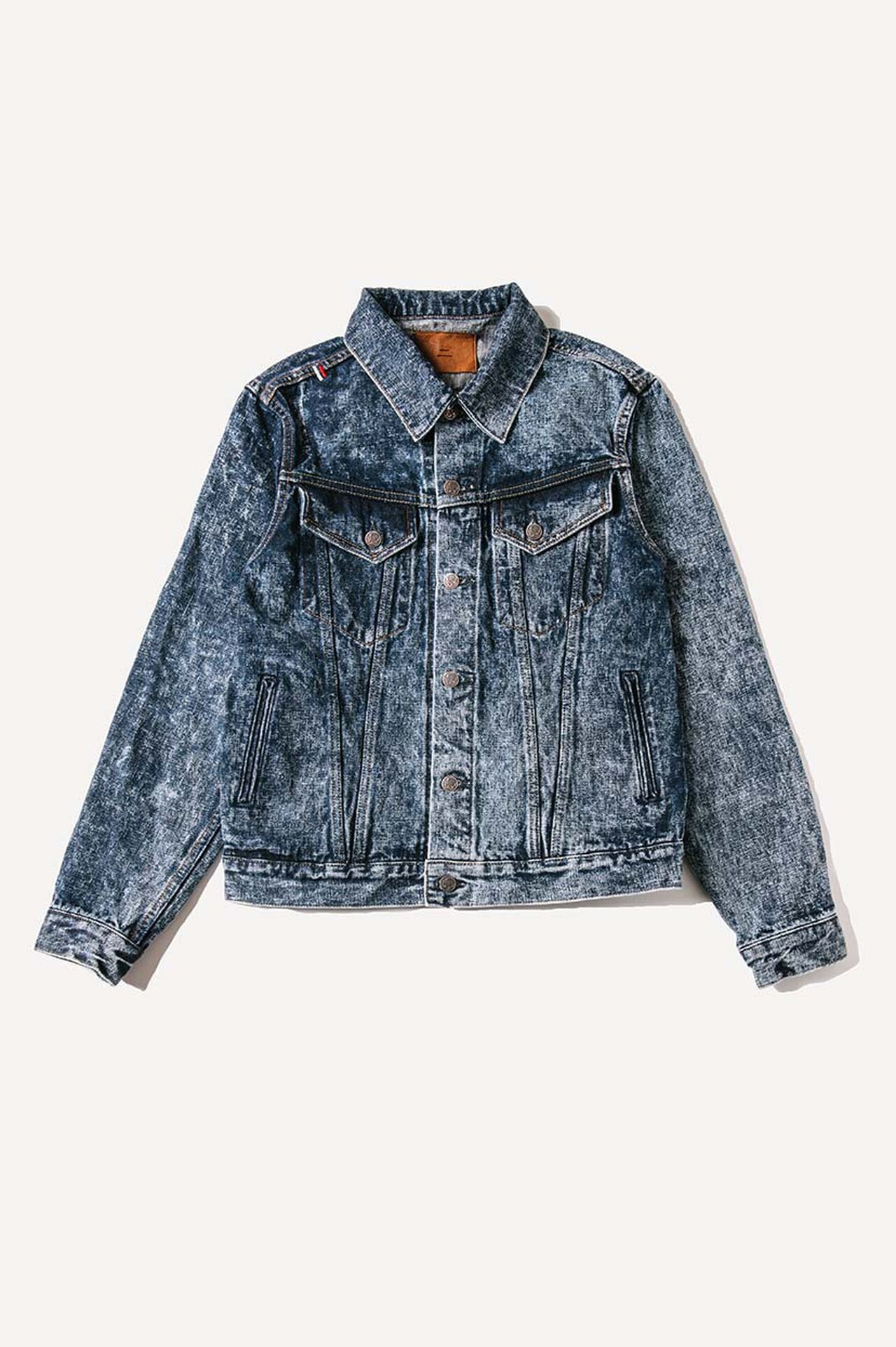 NAWJKT3 16.5oz Natural Indigo Acid Wash 3rd type Jacket with handwarmers image number 4