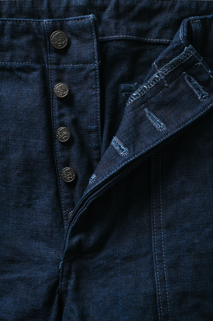 Buy YO0905BKRID 25OZ UTILITY INDIGO PANTS for EUR 260.00