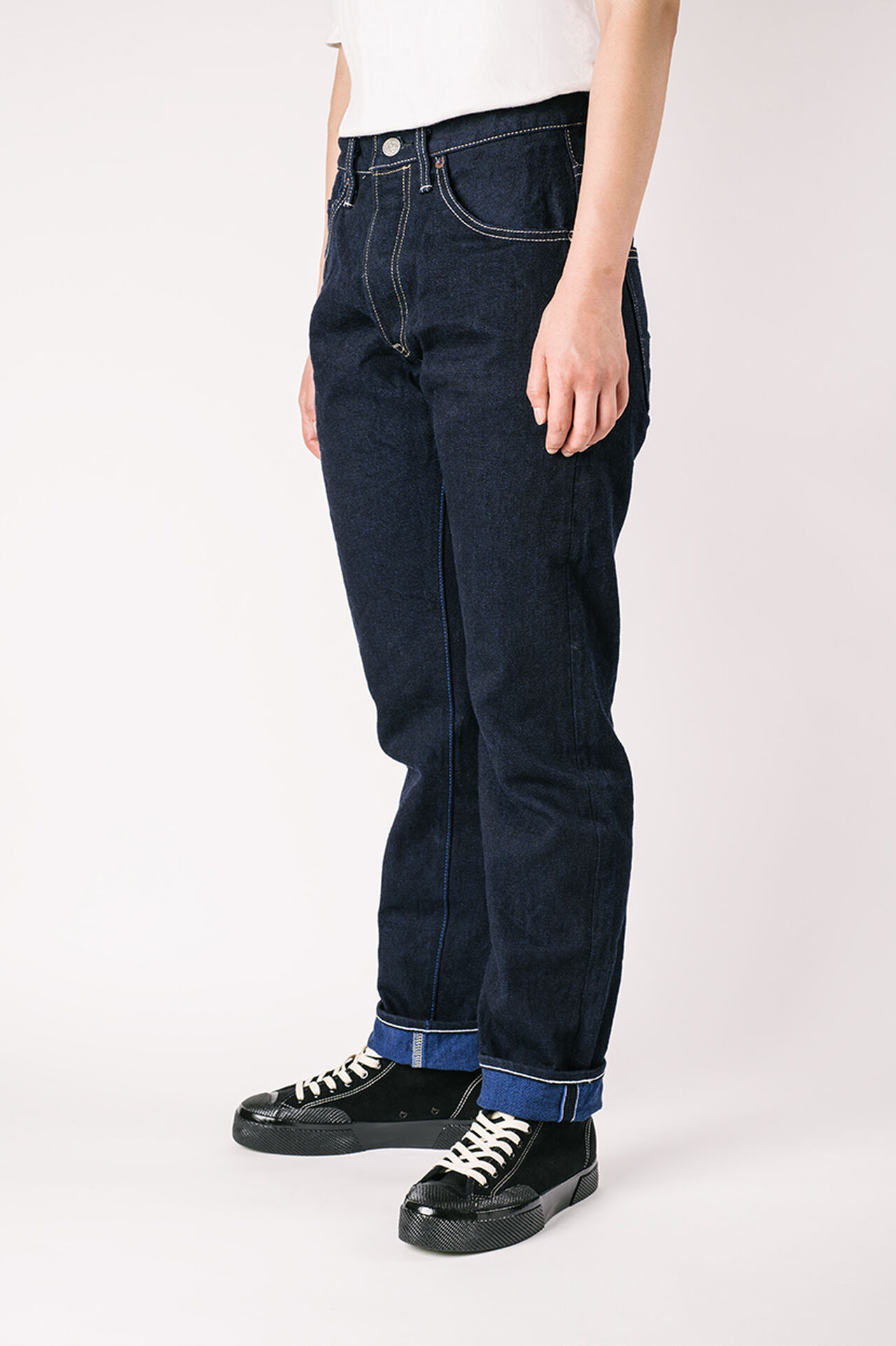 YUHT 16.5oz Natural Indigo "Yurai" High Tapered Jeans image number 6