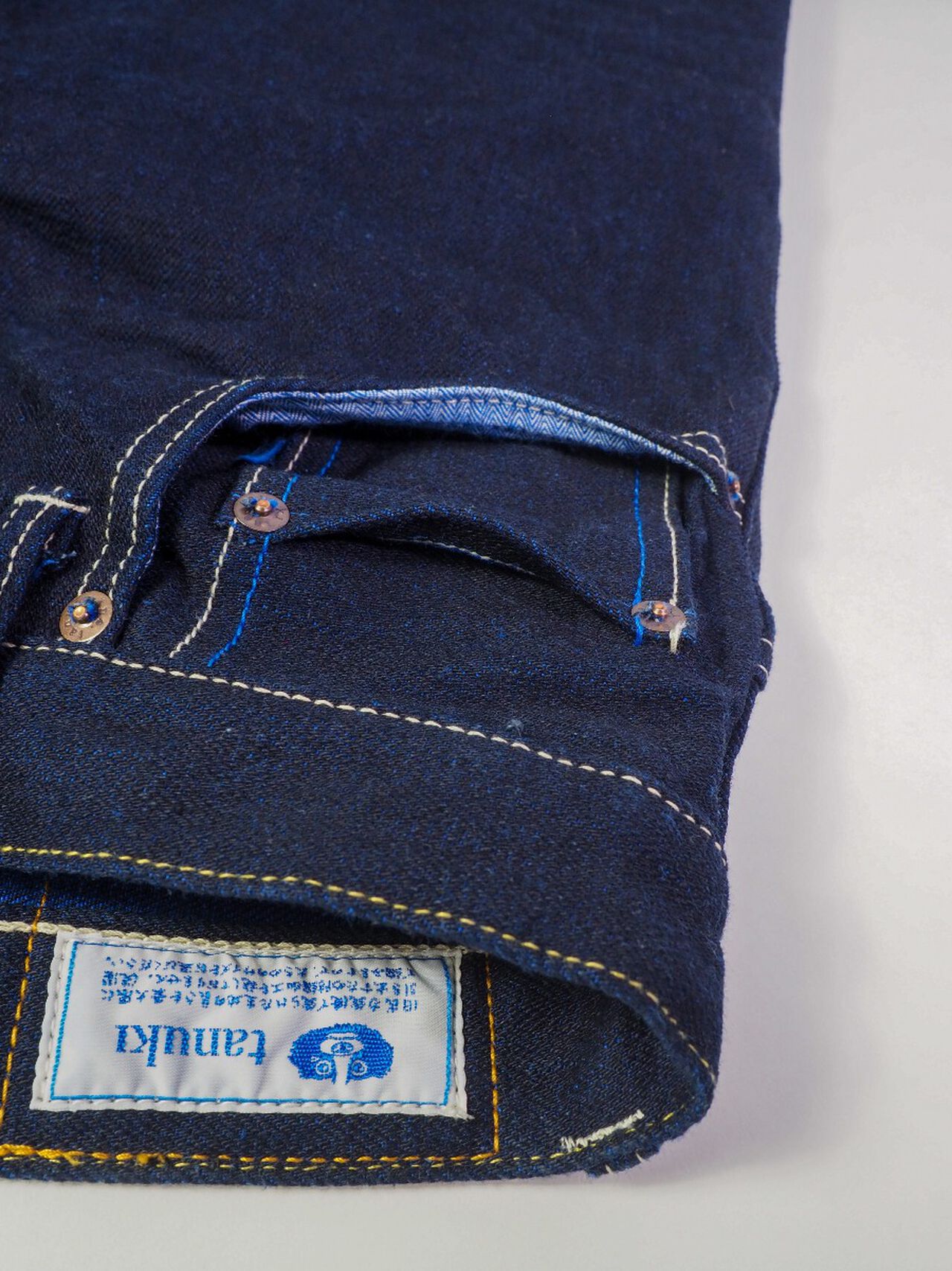 YUT 16.5oz Natural Indigo "Yurai" Tapered Jeans image number 6