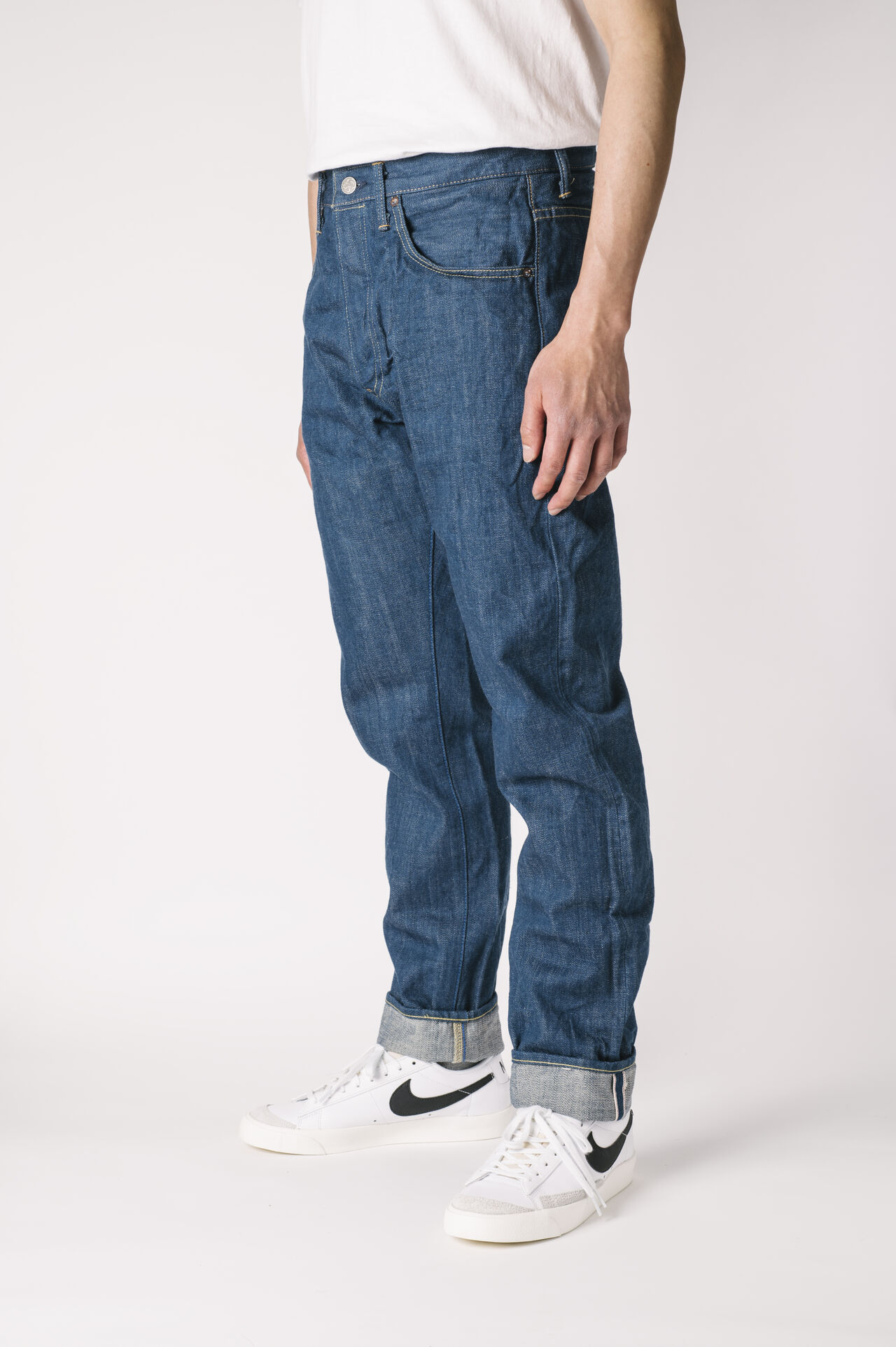 KHT 13oz "Kaze" Fade Blue High Tapered Jeans,, large image number 3