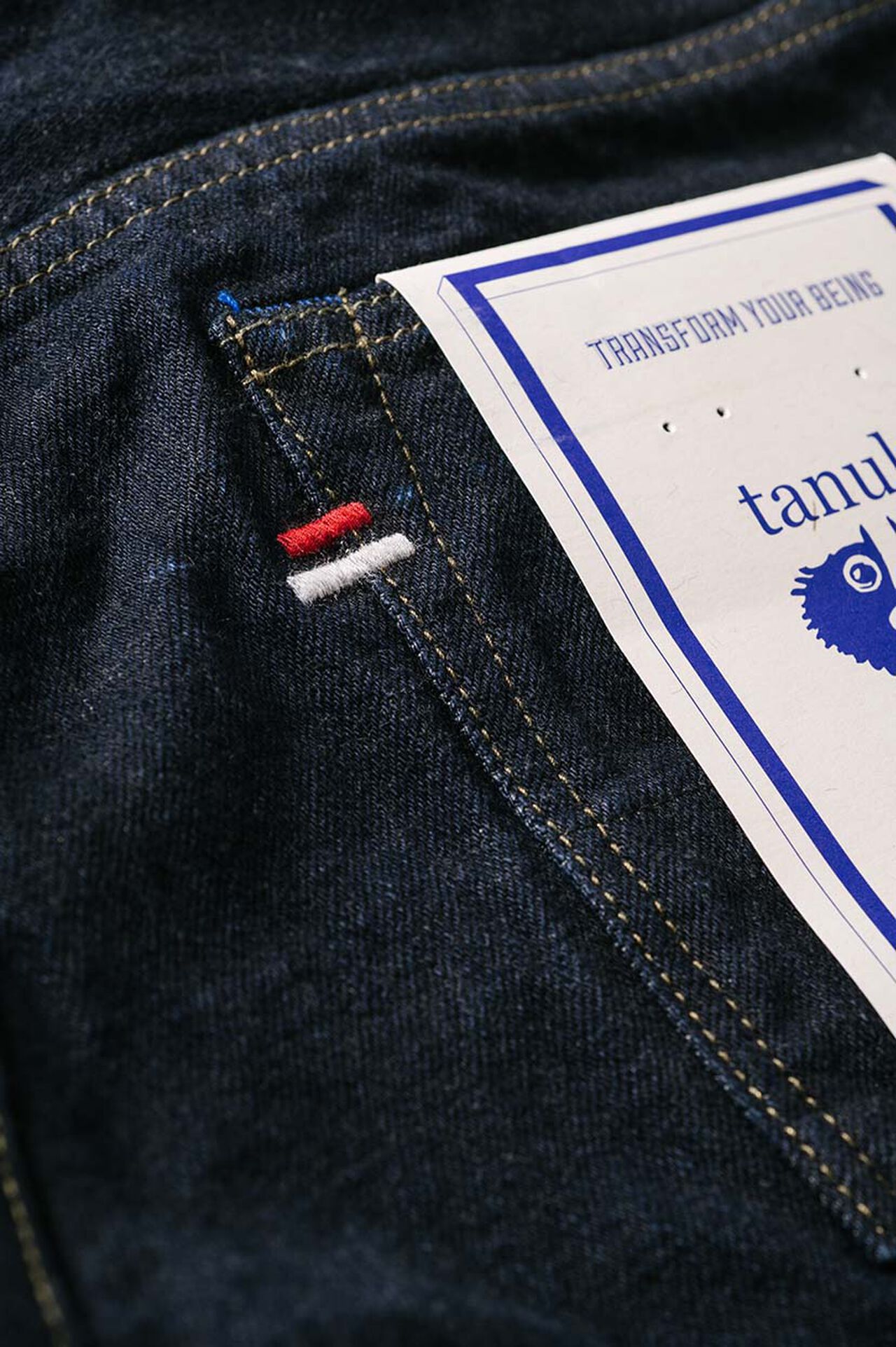NSMT 16.5oz Natural Indigo "SUMIKURO" Overdye  High Rise Tapered Jeans image number 10