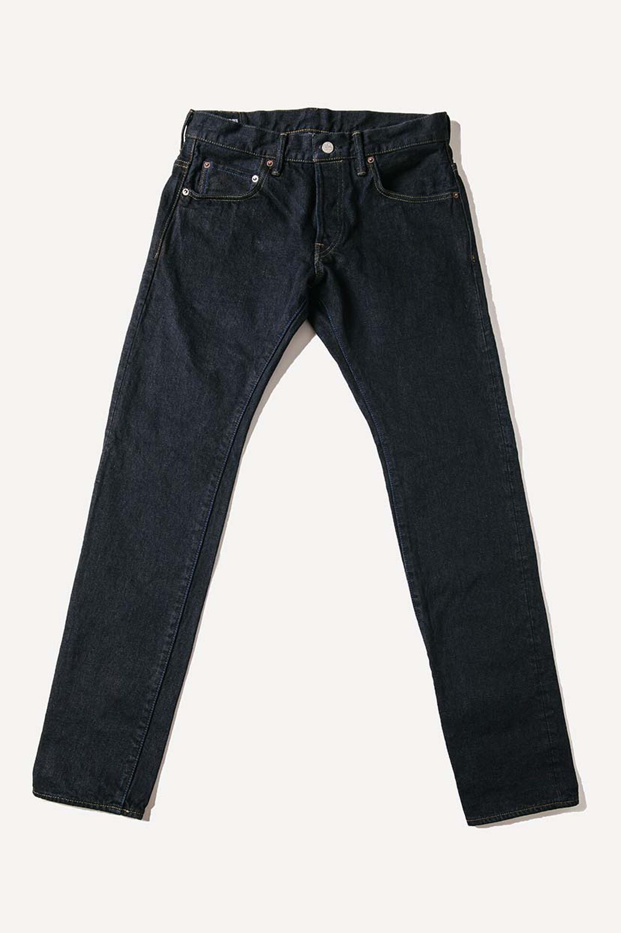 NSMT 16.5oz Natural Indigo "SUMIKURO" Overdye  High Rise Tapered Jeans image number 6