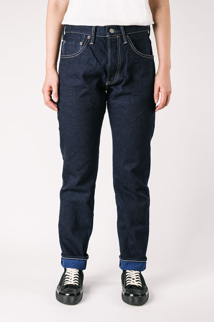 YUHT 16.5oz Natural Indigo "Yurai" High Tapered Jeans,, medium