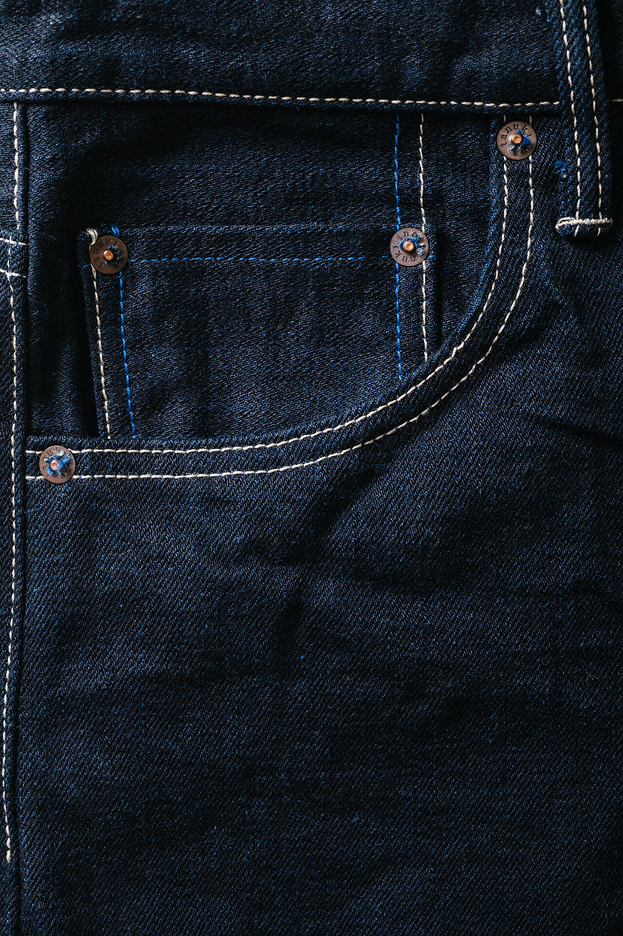 YUHT 16.5oz Natural Indigo "Yurai" High Tapered Jeans image number 25