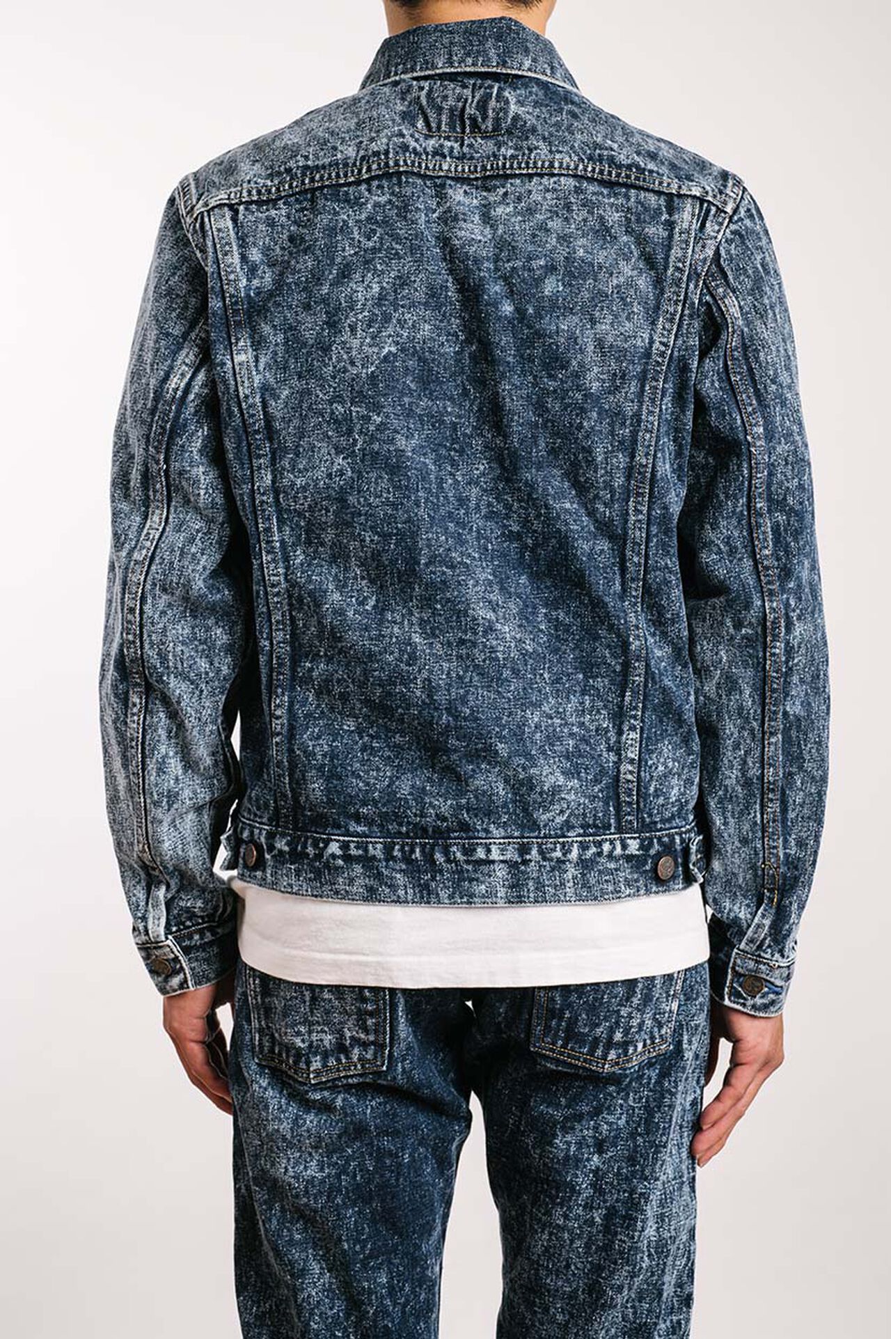 NAWJKT3 16.5oz Natural Indigo Acid Wash 3rd type Jacket with handwarmers,, large image number 1