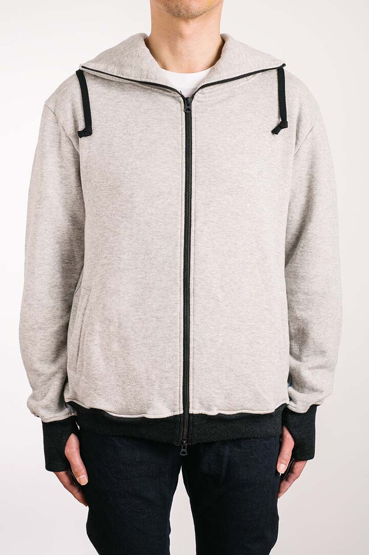 ZU2005O Loopwheeled Tsuri-ami Grey "ZUIEN" Hoodie