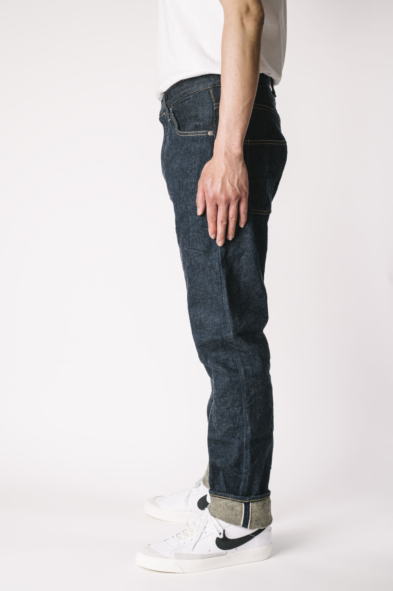 OTHT ONI x TANUKI Collaboration 21.5oz Secret Denim High Rise Tapered Jeans,, large image number 4