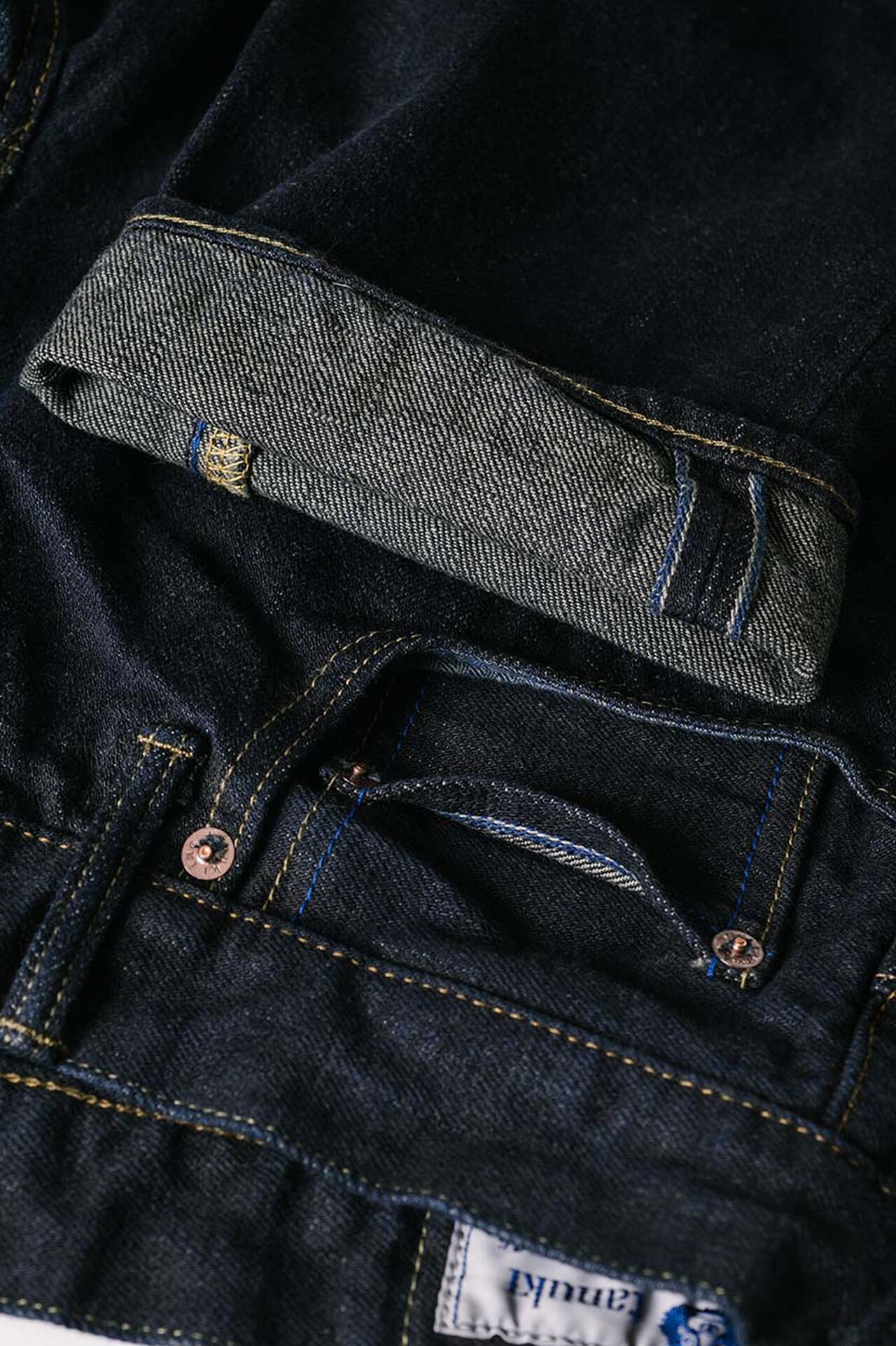 NSMT 16.5oz Natural Indigo "SUMIKURO" Overdye  High Rise Tapered Jeans,, large image number 12