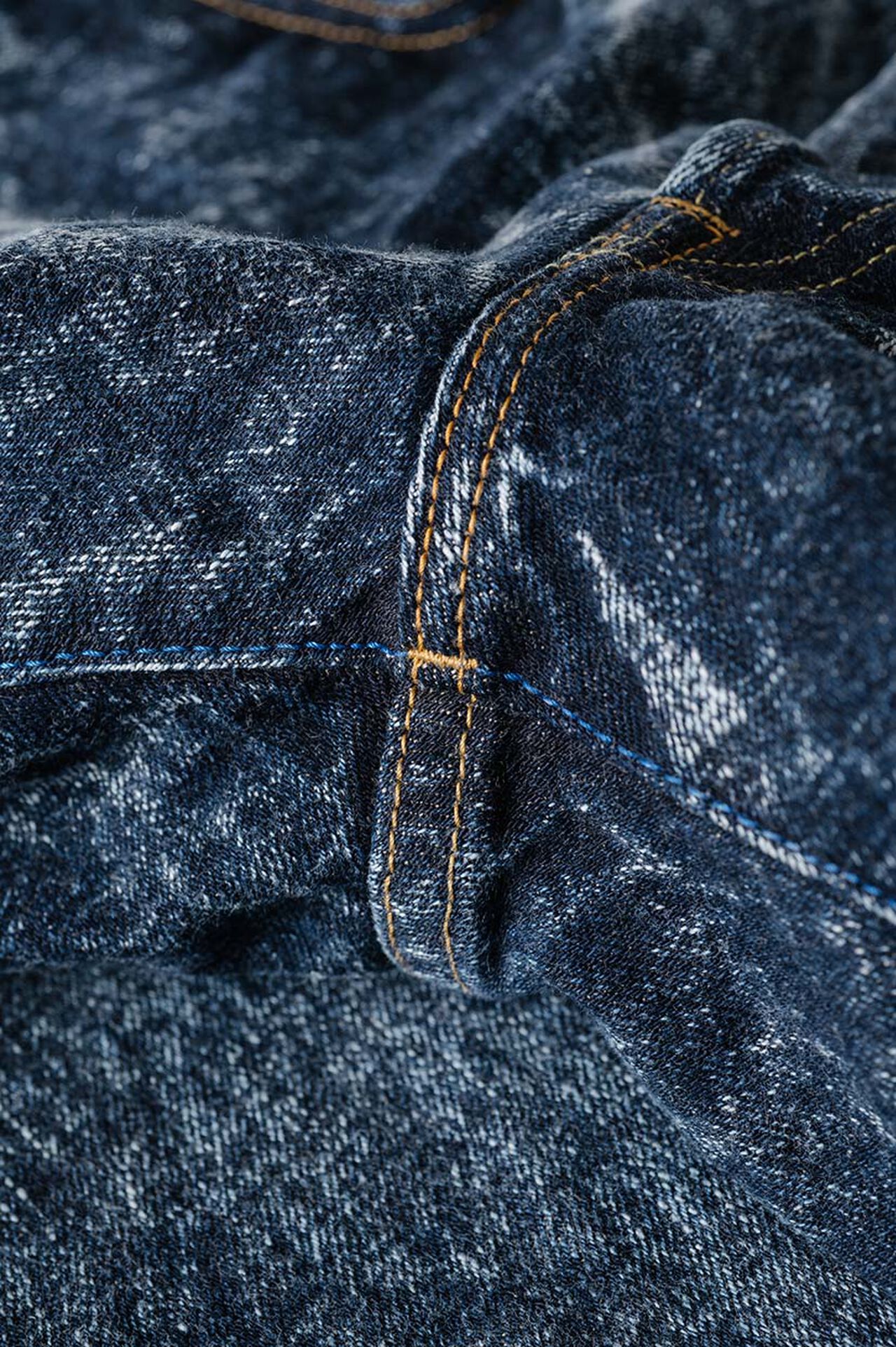 NAWHT 16.5oz Natural Indigo Acid Wash High Rise Tapered Jeans image number 11