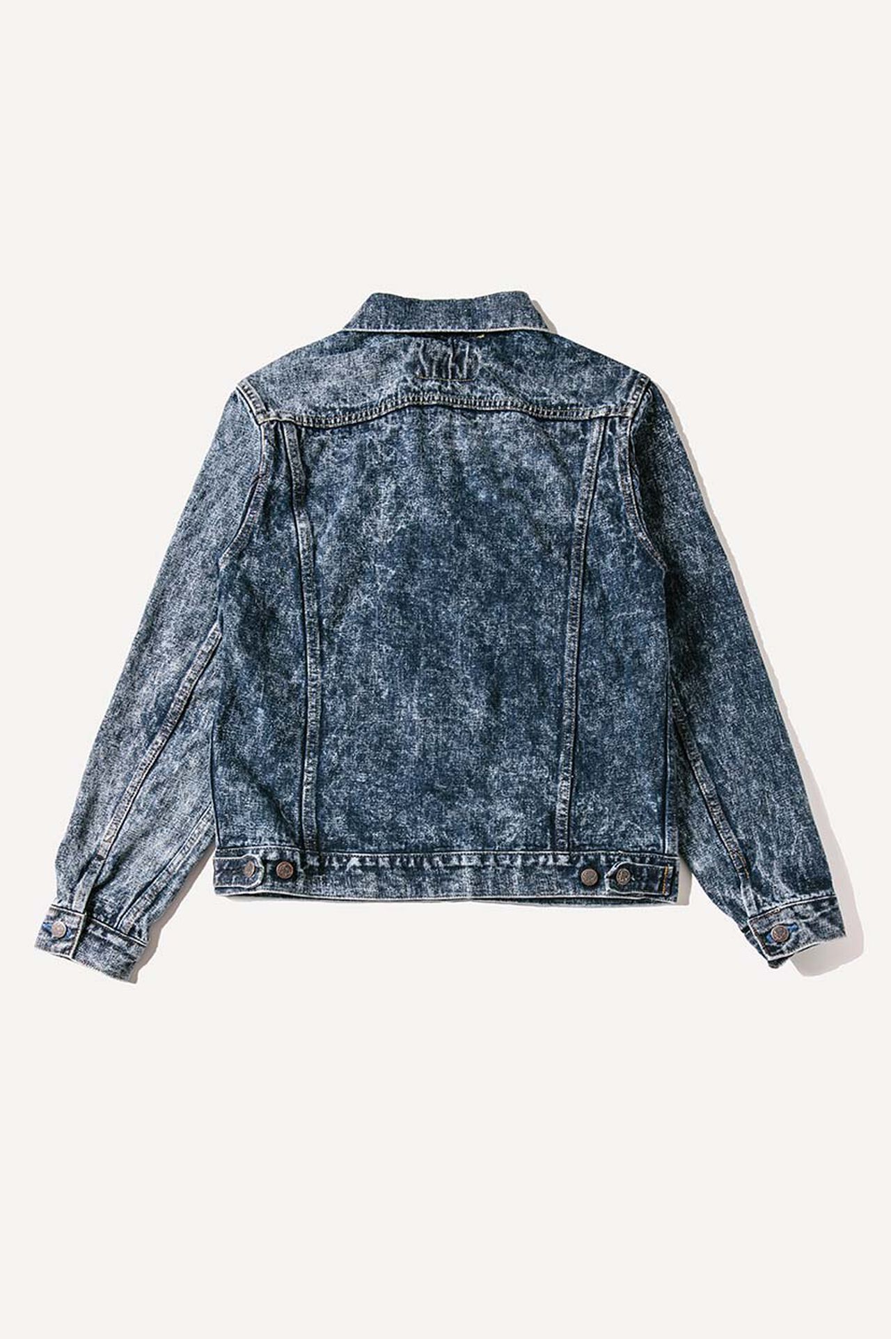 NAWJKT3 16.5oz Natural Indigo Acid Wash 3rd type Jacket with handwarmers image number 5