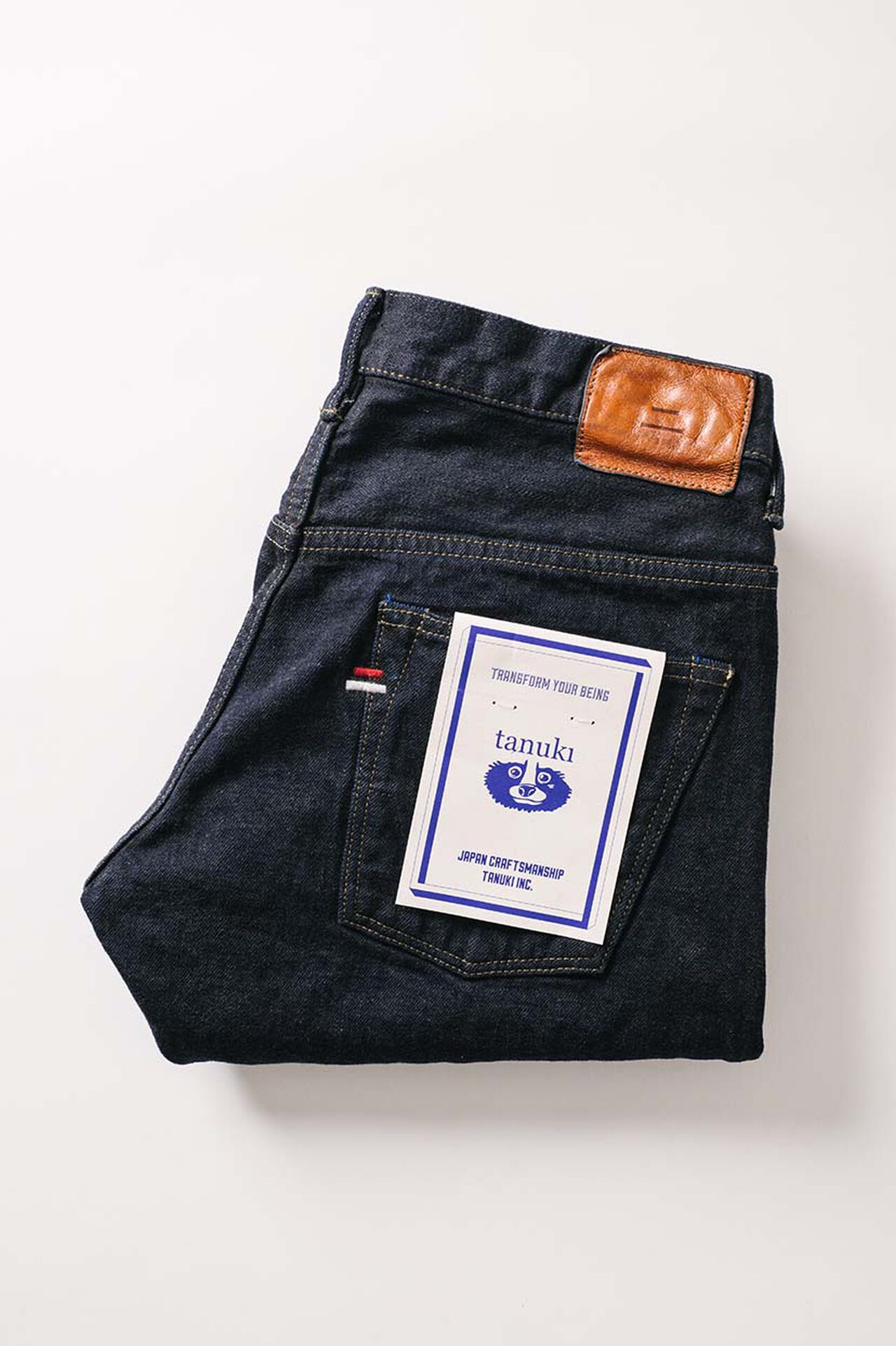 NSMT 16.5oz Natural Indigo "SUMIKURO" Overdye  High Rise Tapered Jeans image number 15