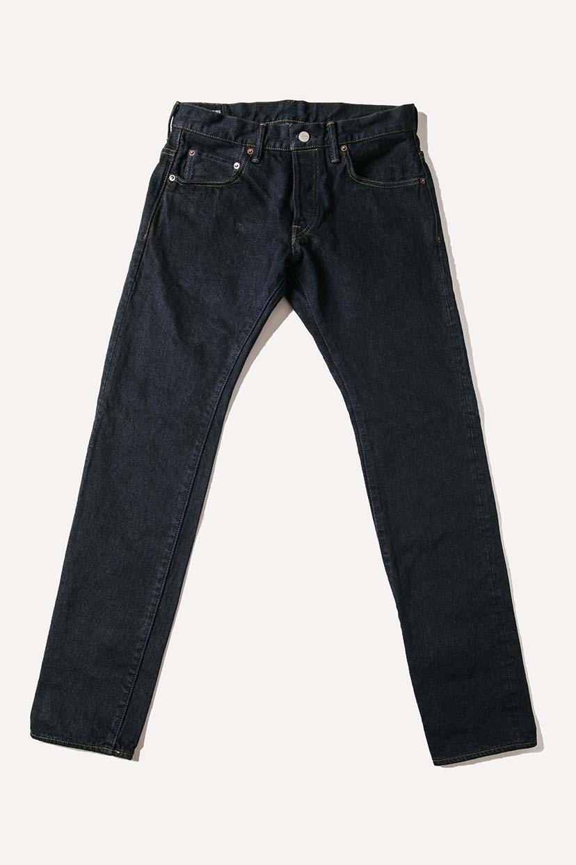 NSMT 16.5oz Natural Indigo "SUMIKURO" Overdye  High Rise Tapered Jeans,, large image number 6