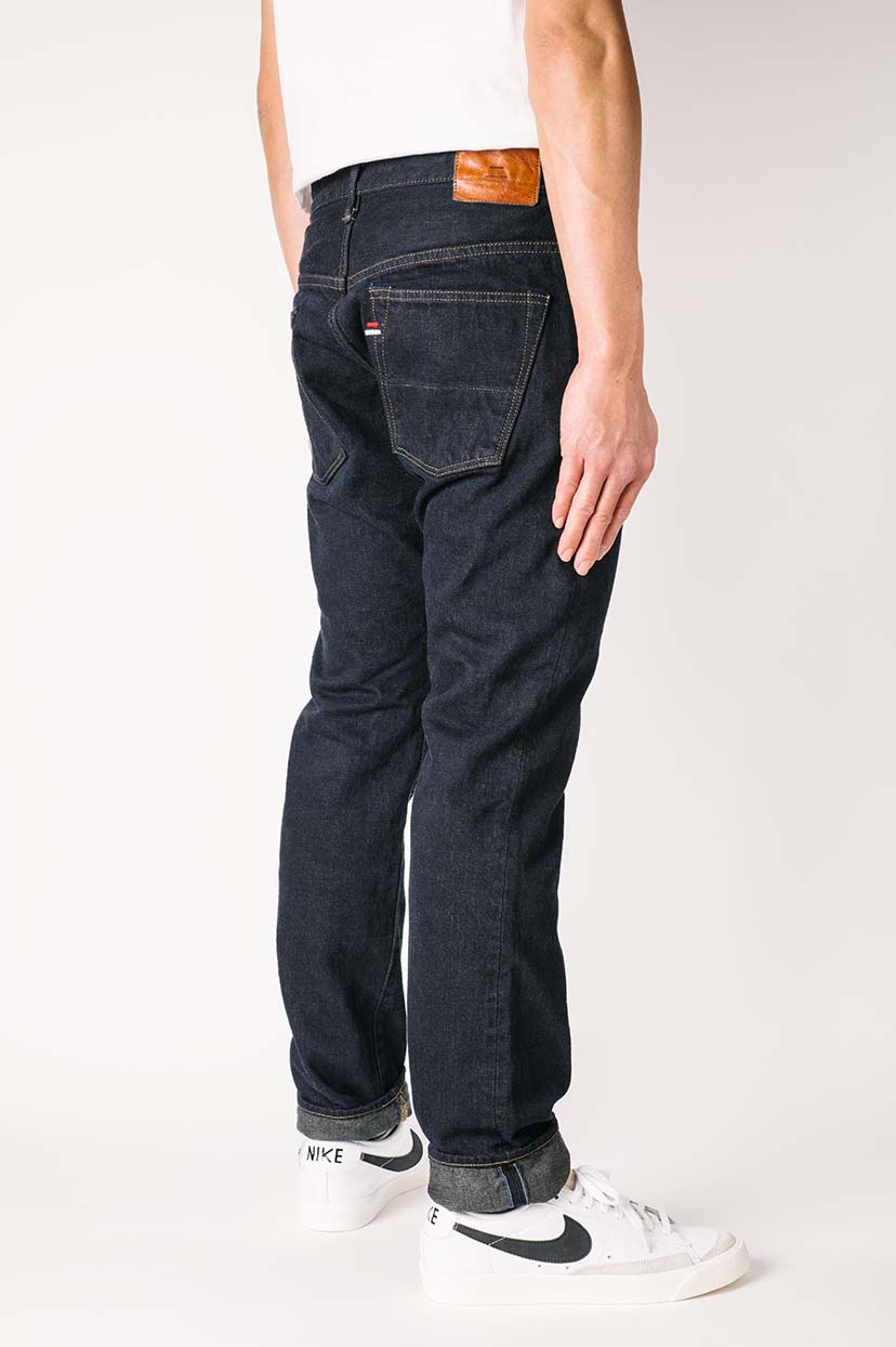NSMT 16.5oz Natural Indigo "SUMIKURO" Overdye  High Rise Tapered Jeans,, large image number 4