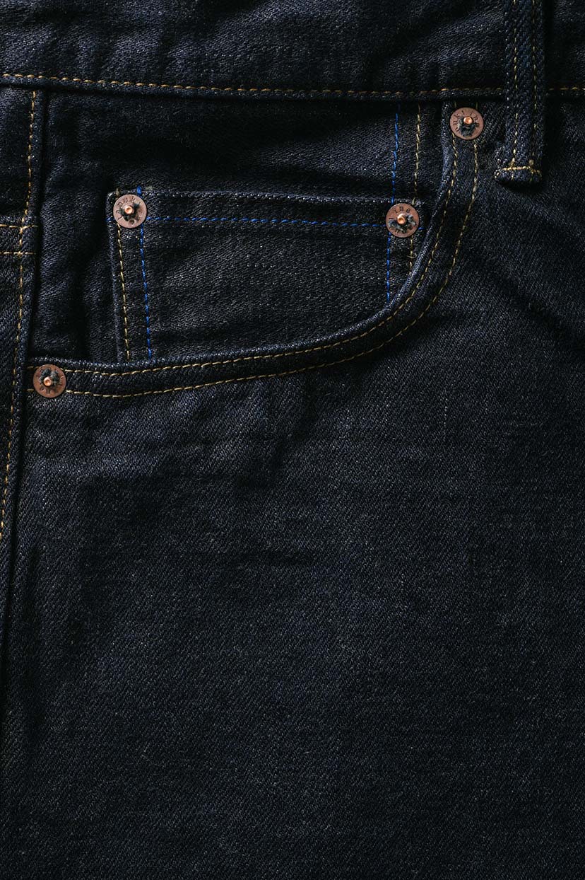 NSMT 16.5oz Natural Indigo "SUMIKURO" Overdye  High Rise Tapered Jeans,, large image number 9
